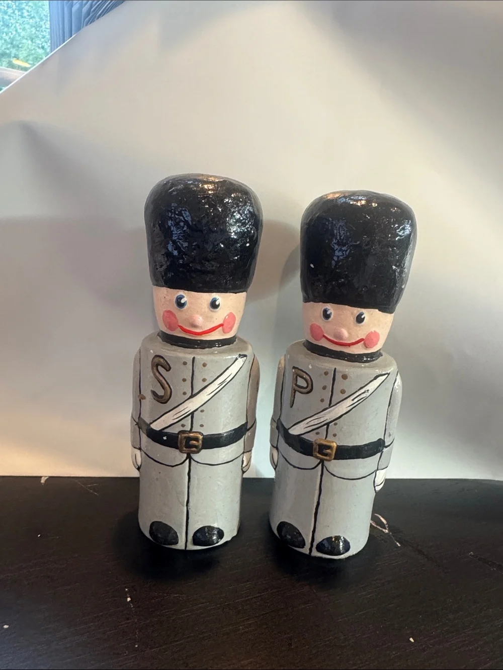 Handpainted Soldier Salt and Pepper Shaker Set - Gray